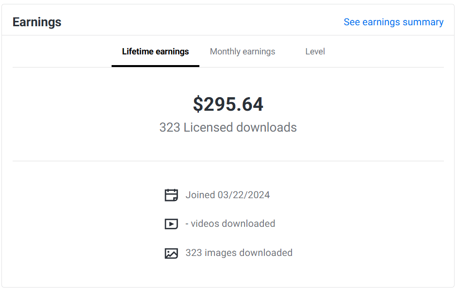 My Shutterstock Earnings